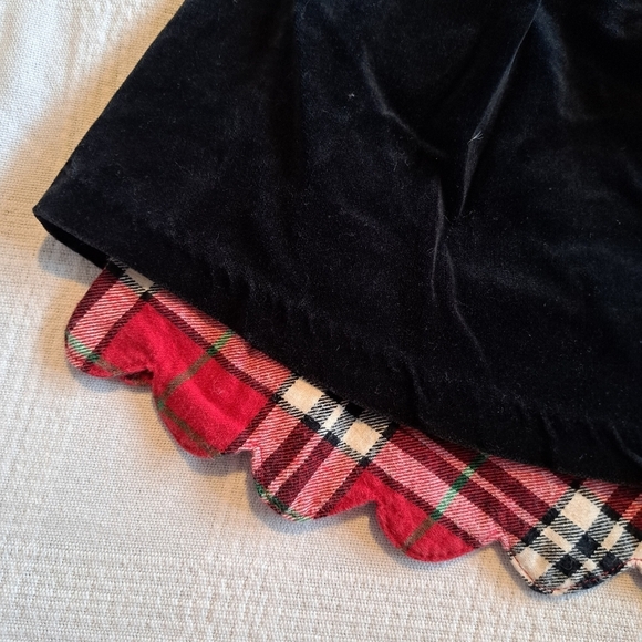 Hanna Andersson girls size 80 or 18-24 months black velvety with plaid dress - Picture 8 of 8